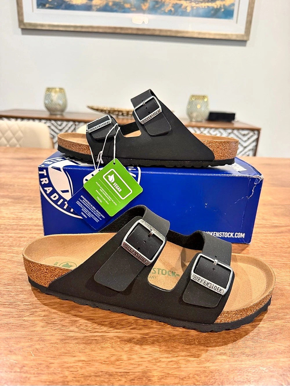Birkenstock Arizona BS Vegan Sandals- Black Size 10W/8M Regular Fit BNIB